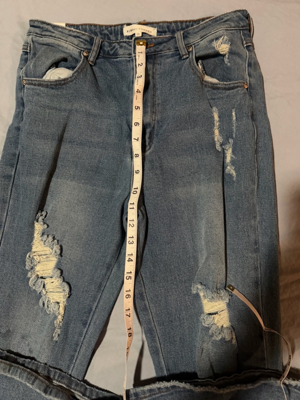 Almost Famous Distressed Flare Jeans - Size 11 - Picture 5 of 8